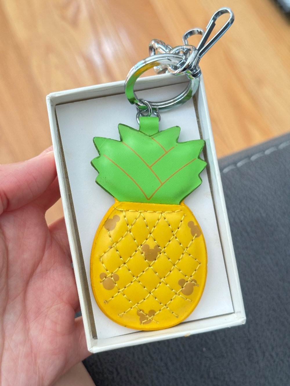 Mickey Pineapple Tropical Summer Keychain Key Fob Charm Keyring